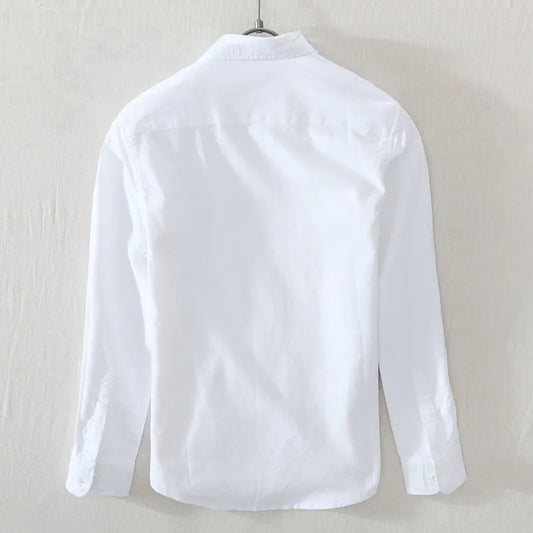 High Quality 100% Cotton Japanese Solid Color Casual Long Sleeved