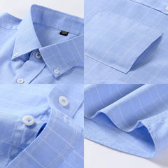 Summer High Quality 100% Cotton  Men Shirts Short Sleeve Dress Shirts