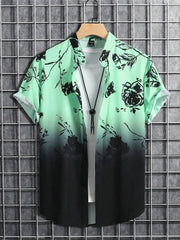 Summer Flower 3D Print Top Men's Summer Hawaii Beach Shirts Outdoor