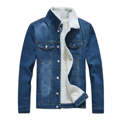 Winter Men Thick Jackets and Coats Warm Fleece Denim Jacket Fashion