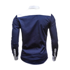 Men Long Sleeve Shirt 2024 Spring Striped Shirts Slim Fit Male Casual