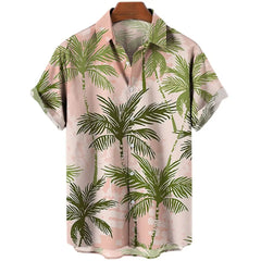 Hawaiian Shirt Men Summer 3d Coconut Tree Printed Shirts For Men