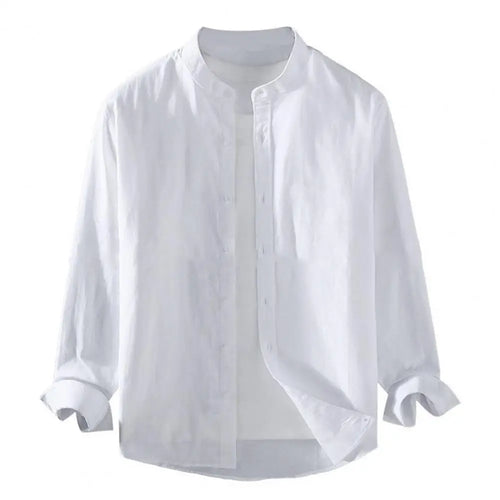 Men White Solid Vintage Shirts 2023 Mens Harajuku Fashion Oversize