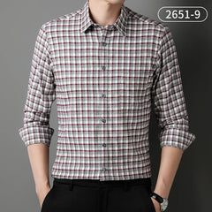 100%cotton sanding full shirts for men slim fit Casual houndstooth