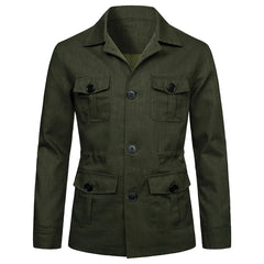 Mens Coats Safari Jacket Linen British Retro Gentry Suit Pockets