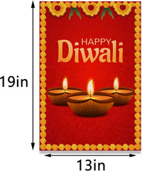 Linen Diwali Garden Flag India Happy Deepavali Festival of Lights