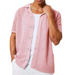 2024 New European and American men's Casual Knitted Cardigan Summer