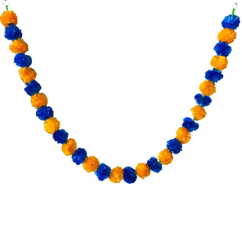 Marigold Flower Garland with зo Flowers, Artificial Flowers for Diwali