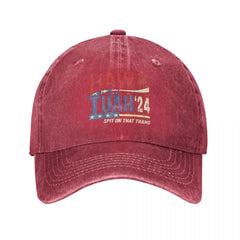 Hawk Tuah 24 Spit On That Thang Unisex Baseball Cap Distressed Denim