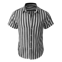 Alternating striped men's shirts Summer minimalist shirts Beach casual