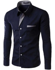 2024 Hot Sale New Fashion Camisa Masculina Long Sleeve Shirt Men Slim