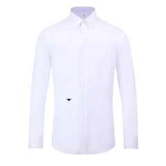 Little bee embroidery men's shirt solid color long-sleeved classic