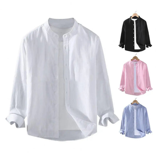 Men White Solid Vintage Shirts 2023 Mens Harajuku Fashion Oversize