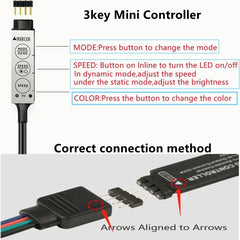 LED Strip Light Color USB RGB Tpae Bluetooth LED Strip Bedroom