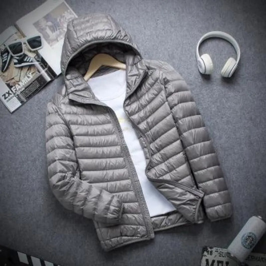 New Brand Autumn Winter Light Down Jacket Men's Fashion Hooded Short