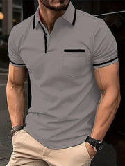 Men's POLO shirt Spring and summer trend patchwork fashion top casual