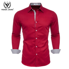 VISADA JUANA 2019 Mens Long Sleeve Dress Shirt High-quality Male