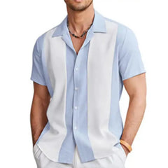 New Fashion Men Casual Vintage Bowling Shirt Hawaiian Short Sleeve