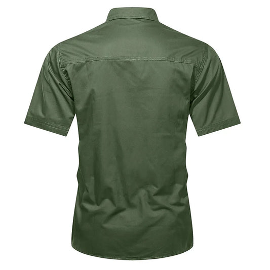 New Summer Men Multi-pockets Tooling Shirts Military Outdoor