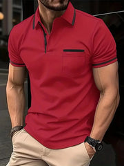 Men's POLO shirt Spring and summer trend patchwork fashion top casual