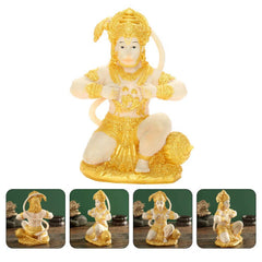 Gold Hanuman Statue Indian Lord Sculpture India Figurine Collection