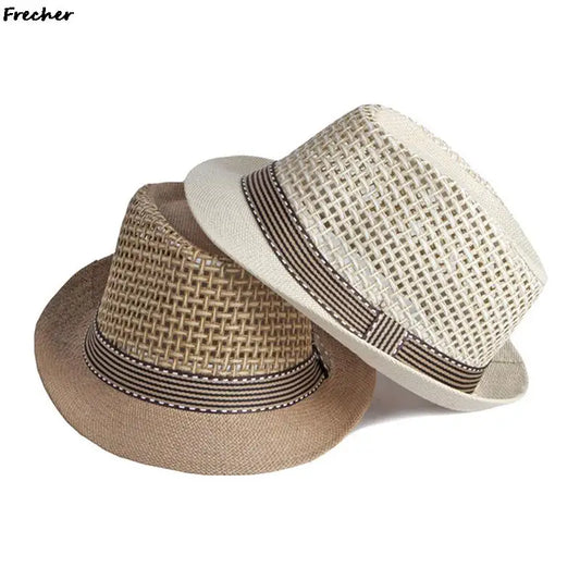 British Men Beach Sun Hats Summer Cowboy Fedora Retro Jazz Hat