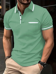 Men's POLO shirt Spring and summer trend patchwork fashion top casual