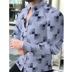 Men's shirt pattern shirt 3D printing plus size street daily long