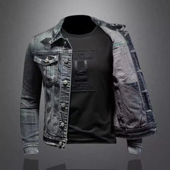 Men's Vintage Denim Jacket High Street Trend Loose Street Riding Biker