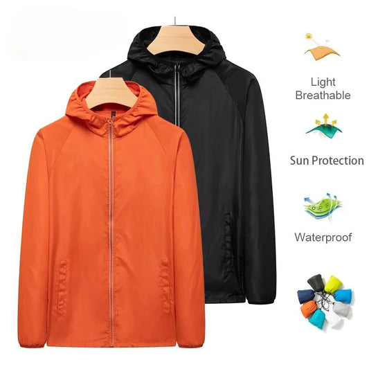 Men Women Hiking Windbreaker Waterproof Camping Jacket Unisex Outdoor