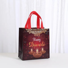 4Pcs Happy Diwali Theme Gift Packing Bag Non-Woven Shopping Tote Bag