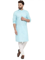 Mens Kurta Pajama Set Cotton Indian Ethnic Traditional Plain Dress