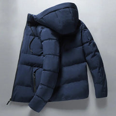 2022 Winter Men Jacket Cotton Padded Long Sleeve Solid Color Fluffy