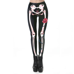 NADANBAO Skull Leggings Woman Halloween Party Trousers Festival