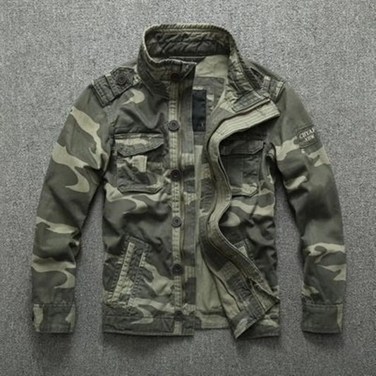 2024 New Casual Wear Mens Oversized Camo Jacket Sportswear Thick Denim