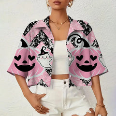 Loose And Breathable Women's Lapel Shirt High Quality Halloween Style