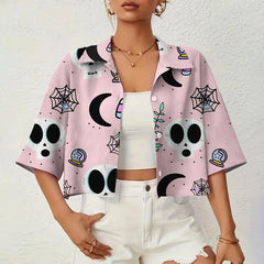 Loose And Breathable Women's Lapel Shirt High Quality Halloween Style