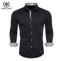 VISADA JUANA 2019 Mens Long Sleeve Dress Shirt High-quality Male