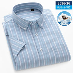 Summer High Quality 100% Cotton  Men Shirts Short Sleeve Dress Shirts