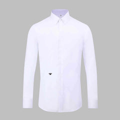 Little bee embroidery men's shirt solid color long-sleeved classic