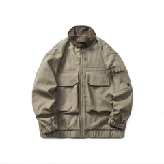 Bomber Jacket Men Vintage Multi-pocket Loose Safari Coat Harajuku