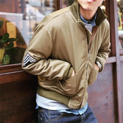 2023 Brad Pitt Fury WW2 Tanker Khaki Spring Military Cotton Bomber