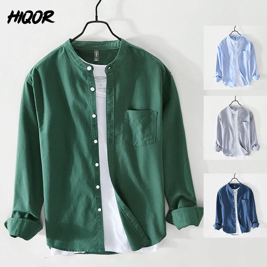 HIQOR Brand Blouses Fashion Simple Men's Casual Shirt 2024 New High