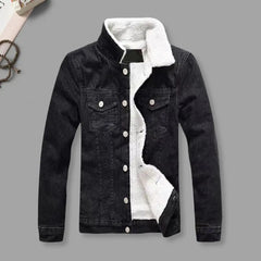 Winter Men Thick Jackets and Coats Warm Fleece Denim Jacket Fashion