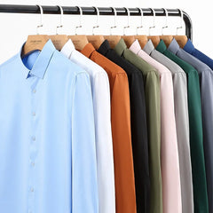 High Quality Stretch Anti-Wrinkle Men Shirts Long Sleeve Dress Shirts