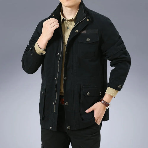 Spring Autumn Men's Military Cargo Jackets Casual 100% Cotton