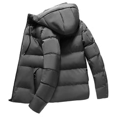 2022 Winter Men Jacket Cotton Padded Long Sleeve Solid Color Fluffy