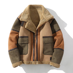 Fur Men's Autumn Winter Thickening High-end Brand Leather Jacket /