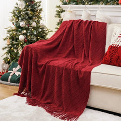 Decorative Fringe Throw Blanket