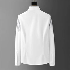 Luxury Wing Rhinestone Men's Shirt 2024 Spring Long Sleeve Casual